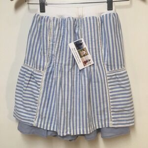 Skirt Girls 4 Midi Blue Stripe Layered Lined Ruffle Tier Boho Mom and Pop's Kids